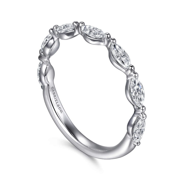 14K White Gold Diamond Wedding Band - 0.6 ct - Shot 3