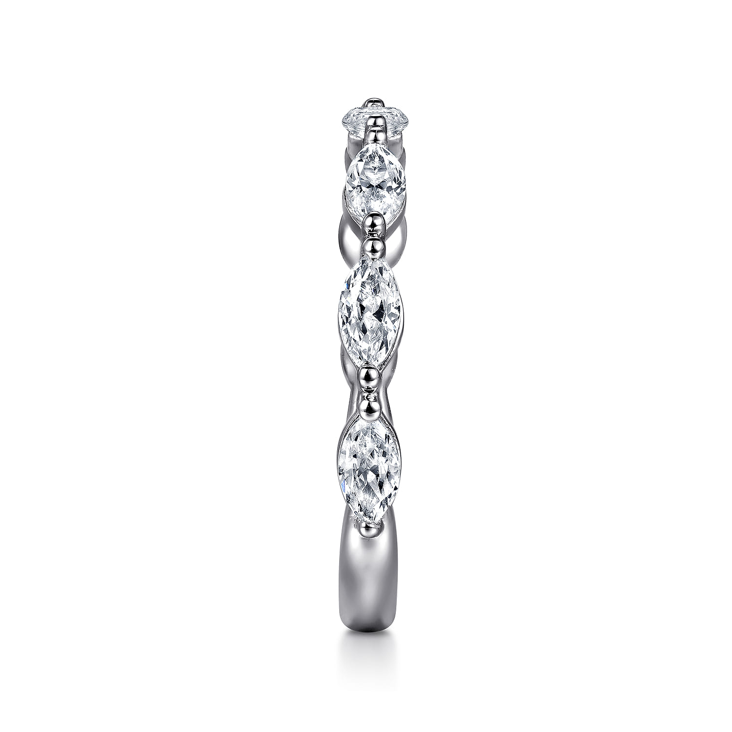 14K White Gold Diamond Wedding Band - 0.6 ct - Shot 5