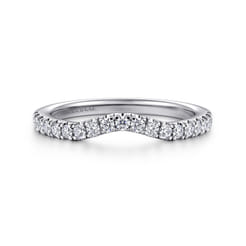 14K White Gold Diamond Wedding Band