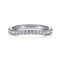 14K White Gold Diamond Wedding Band