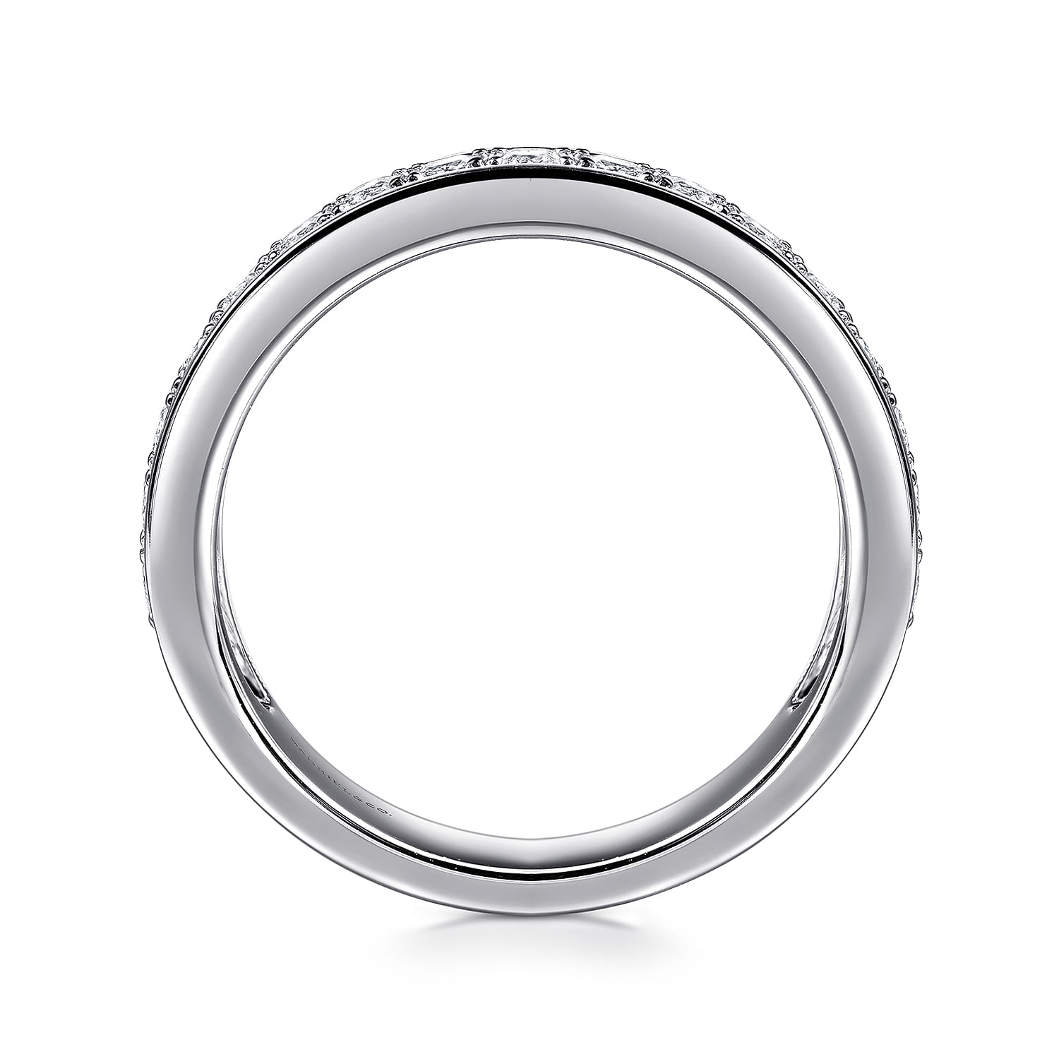 14K White Gold Diamond Wedding Band - 0.57 ct - Shot 2