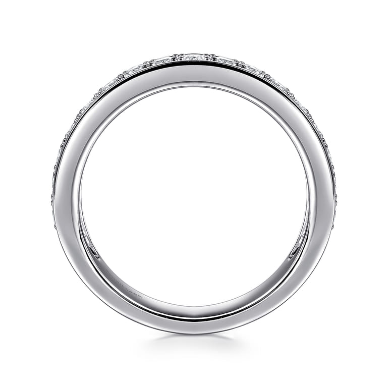 14K White Gold Diamond Wedding Band - 0.57 ct - Shot 2