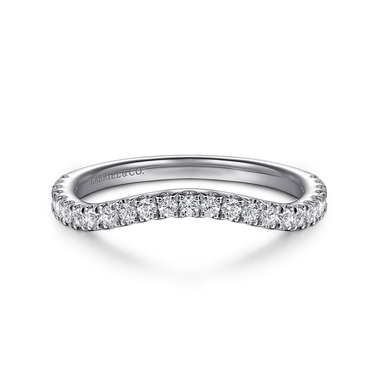 14K White Gold Diamond Wedding Band - 0.3 ct - Shot 1