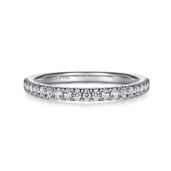 14K White Gold Diamond Wedding Band