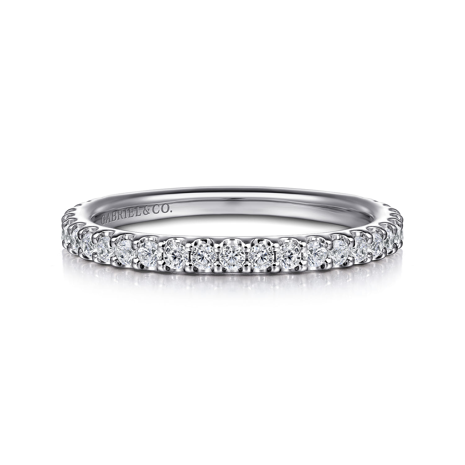 14K White Gold Diamond Wedding Band - 0.38 ct - Shot 1