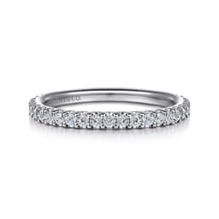 14K White Gold Diamond Wedding Band