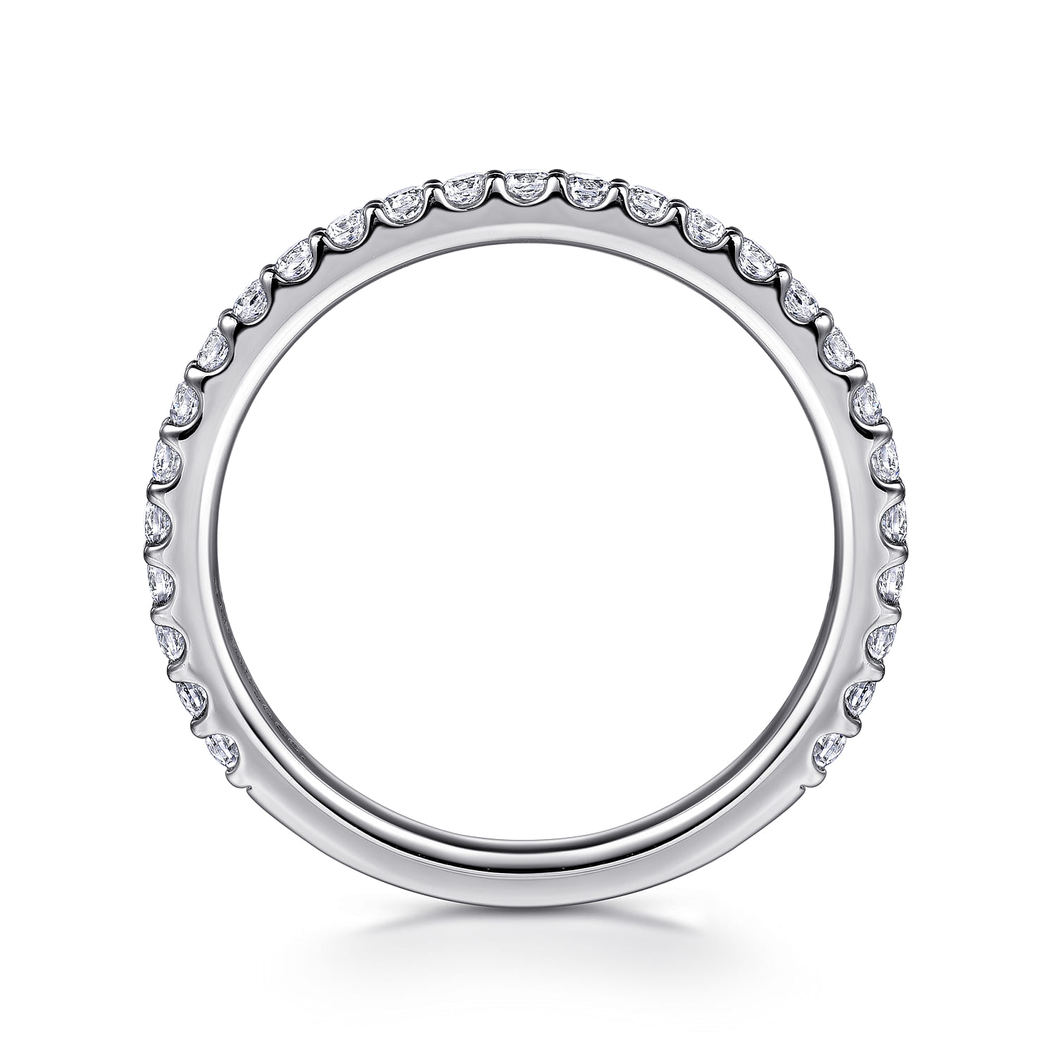 14K White Gold Diamond Wedding Band - 0.38 ct - Shot 2