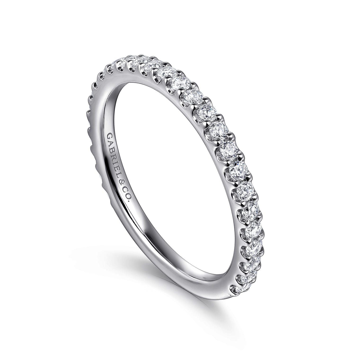 14K White Gold Diamond Wedding Band - 0.38 ct - Shot 3