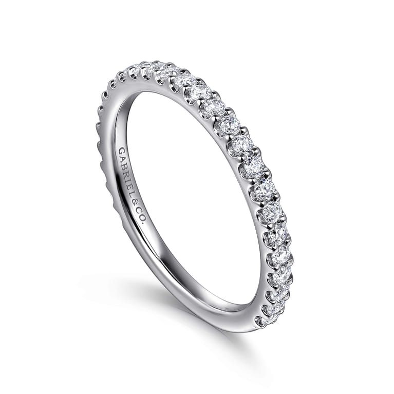 14K White Gold Diamond Wedding Band - 0.38 ct - Shot 3