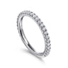 14K White Gold Diamond Wedding Band - 0.38 ct