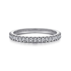 14K White Gold Diamond Wedding Band