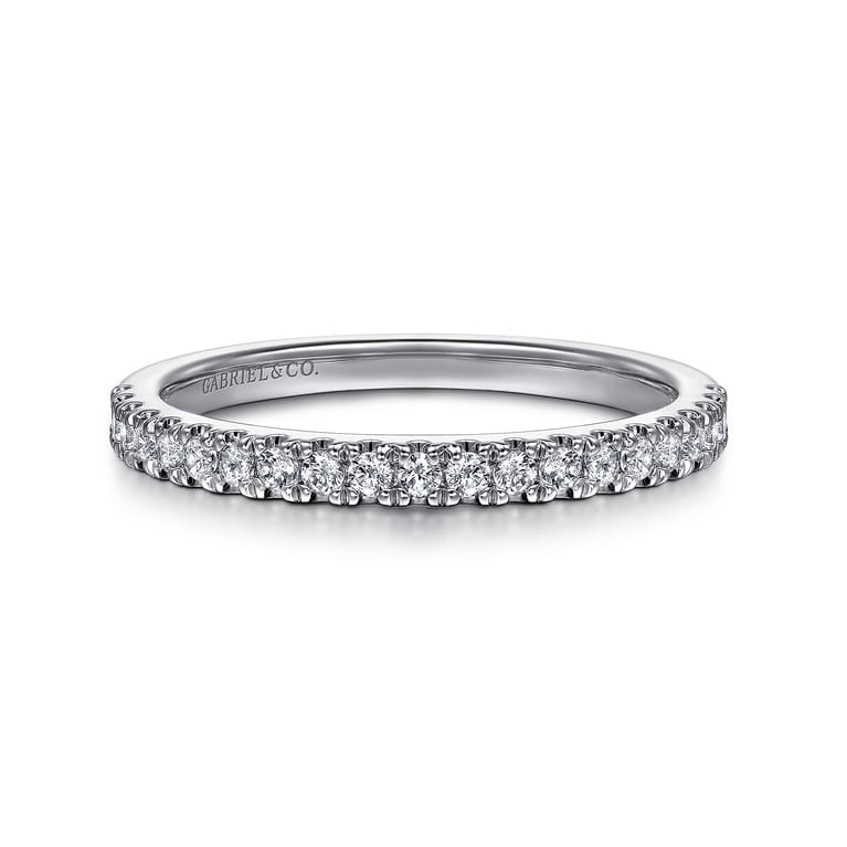 14K White Gold Diamond Wedding Band - 0.25 ct - Shot 1