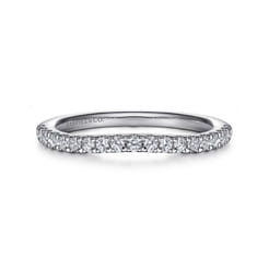 14K White Gold Diamond Wedding Band