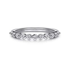 14K White Gold Diamond Wedding Band