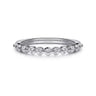 14K White Gold Diamond Wedding Band - 0.37 ct