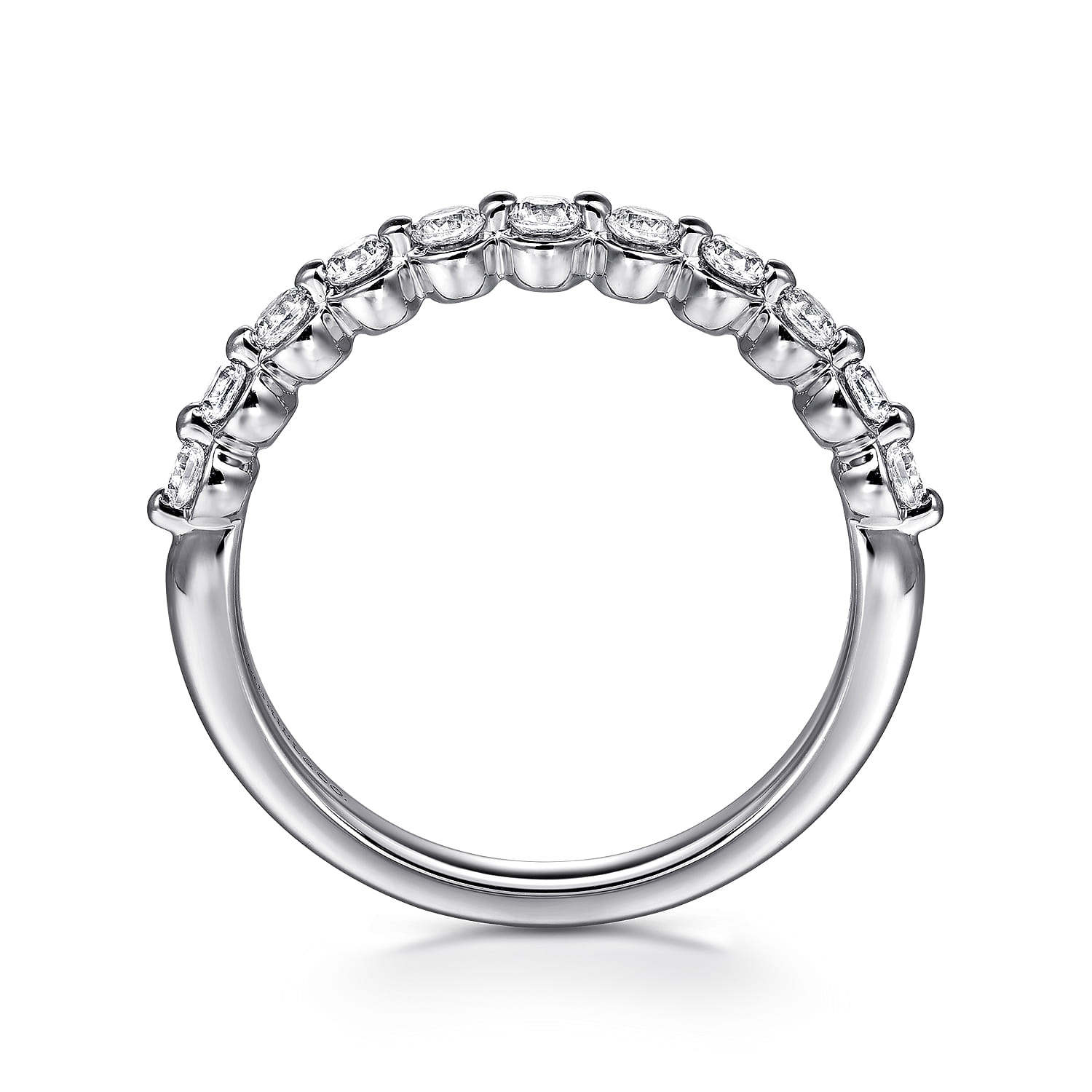 14K White Gold Diamond Wedding Band - 0.37 ct - Shot 2