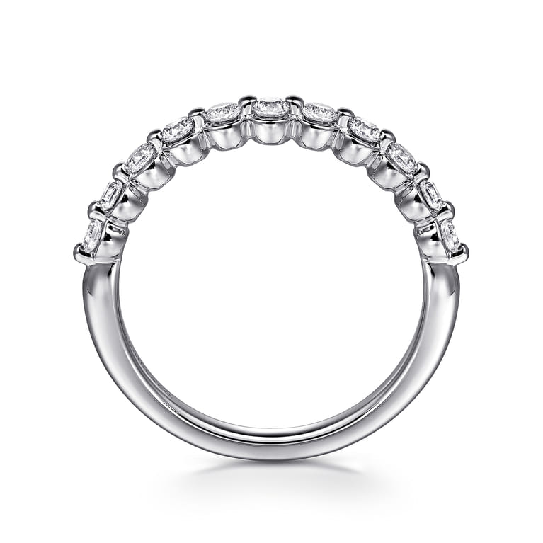 14K White Gold Diamond Wedding Band - 0.37 ct - Shot 2