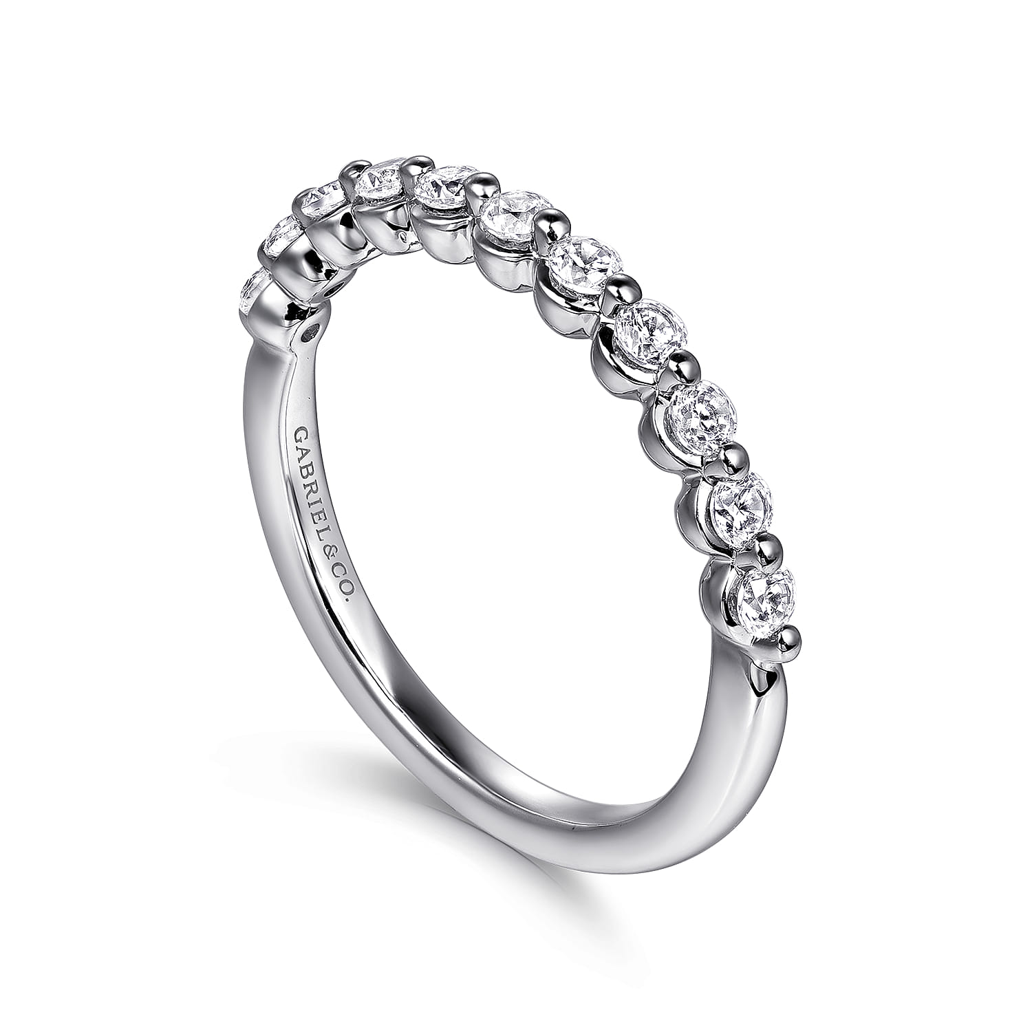 14K White Gold Diamond Wedding Band - 0.37 ct - Shot 3