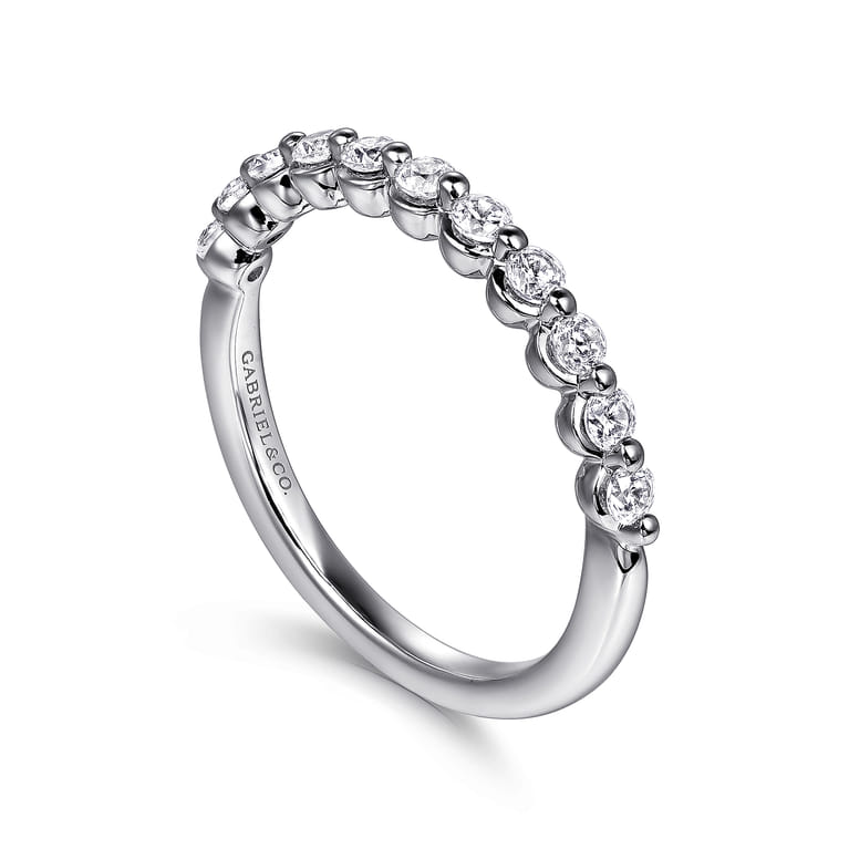 14K White Gold Diamond Wedding Band - 0.37 ct - Shot 3