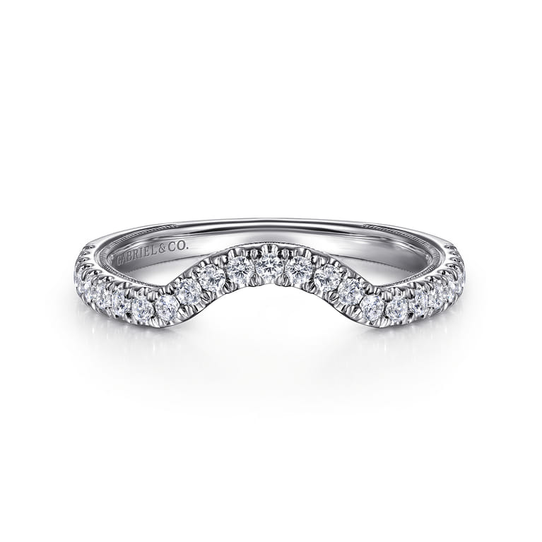 14K White Gold Diamond Wedding Band - 0.3 ct - Shot 1