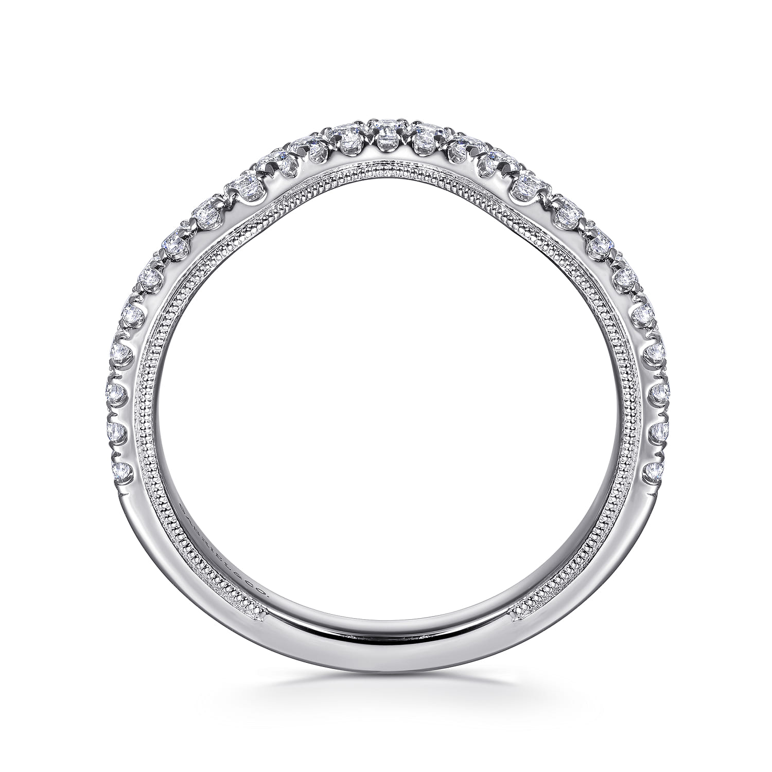 14K White Gold Diamond Wedding Band - 0.3 ct - Shot 2