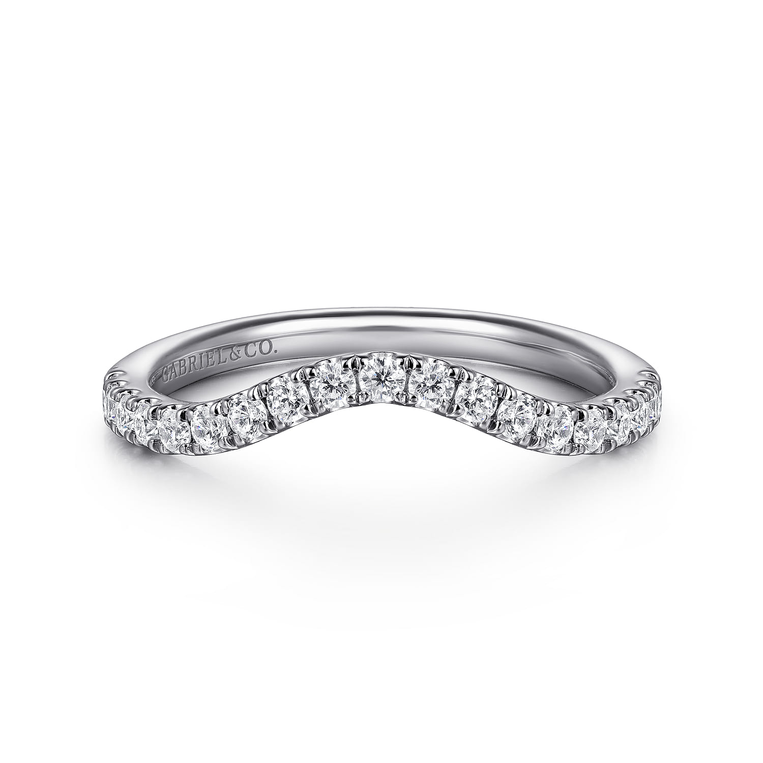 14K White Gold Diamond Wedding Band - 0.32 ct - Shot 1