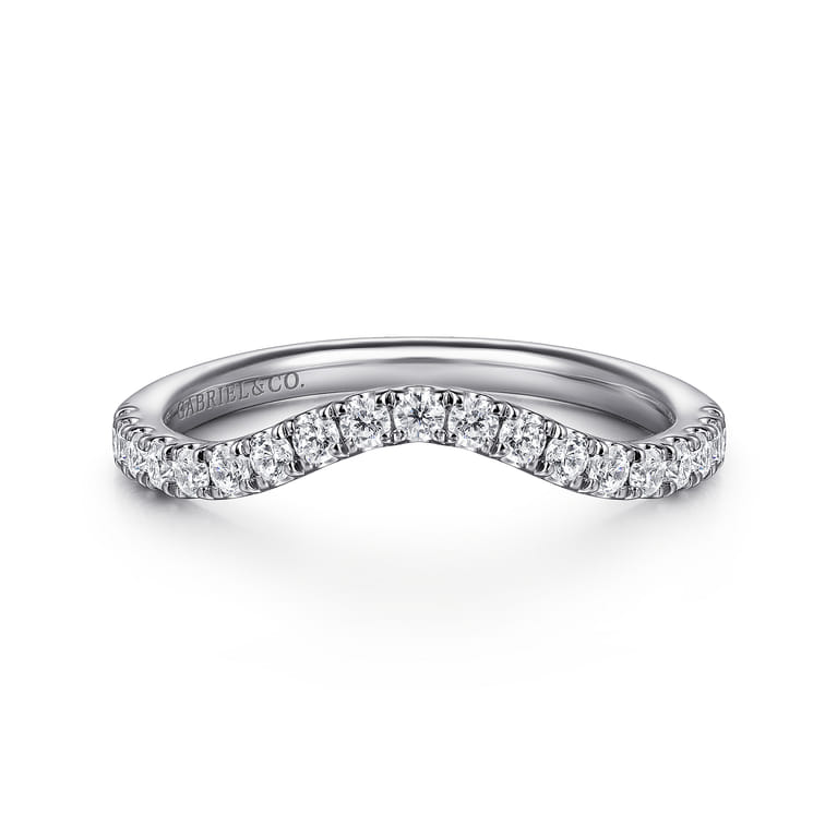 14K White Gold Diamond Wedding Band - 0.32 ct - Shot 1