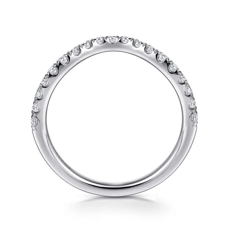 14K White Gold Diamond Wedding Band - 0.32 ct - Shot 2