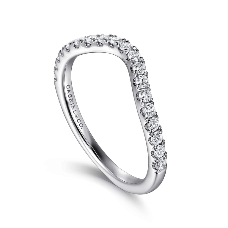 14K White Gold Diamond Wedding Band - 0.32 ct - Shot 3