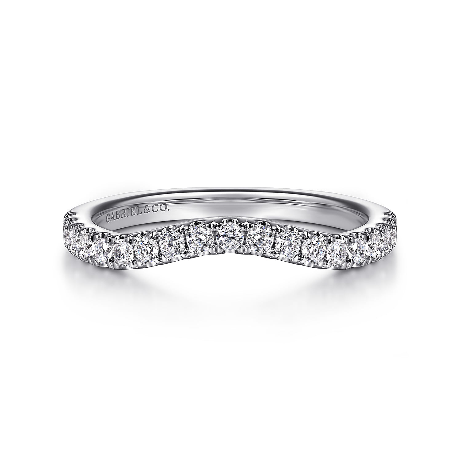 14K White Gold Diamond Wedding Band - 0.32 ct - Shot 1