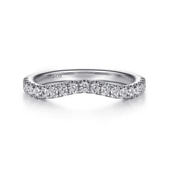 14K White Gold Diamond Wedding Band