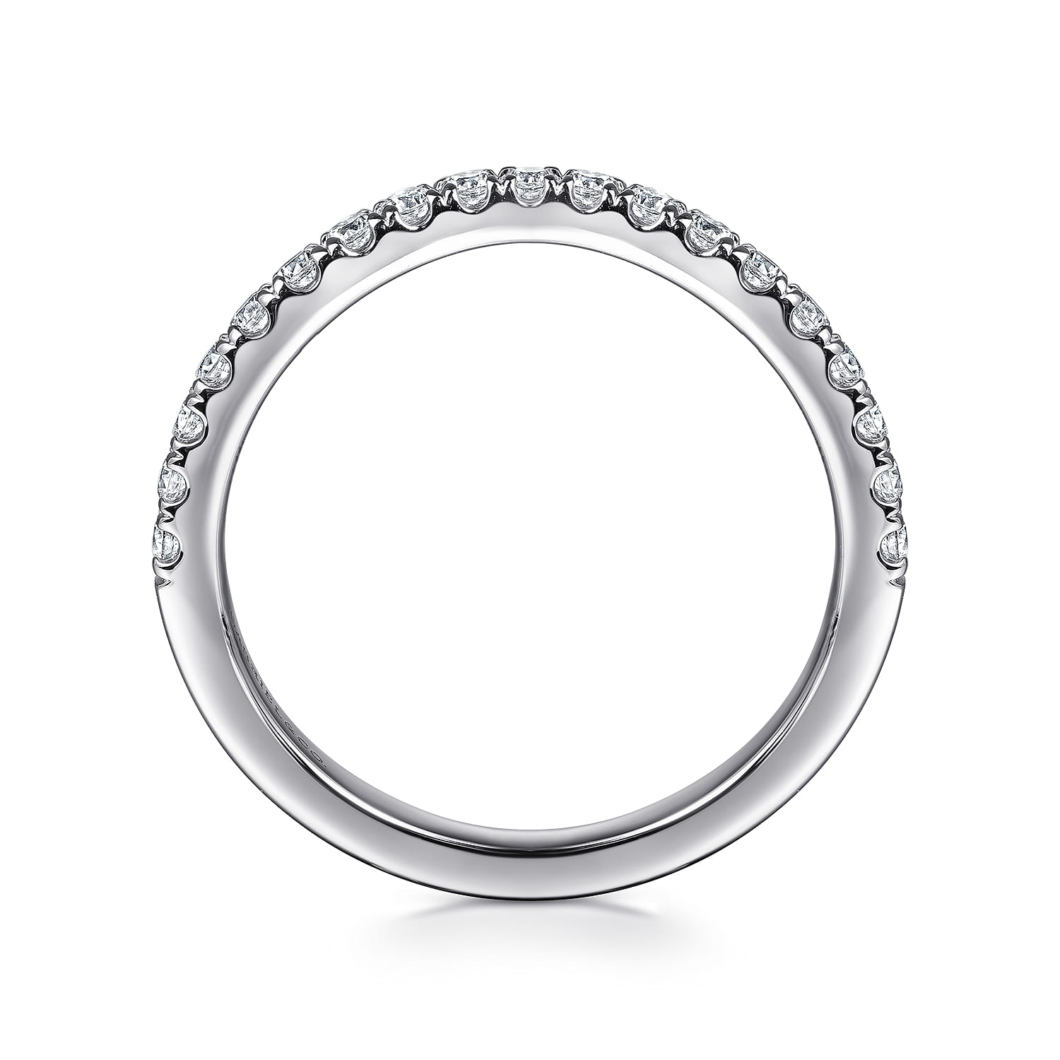 14K White Gold Diamond Wedding Band - 0.32 ct - Shot 2