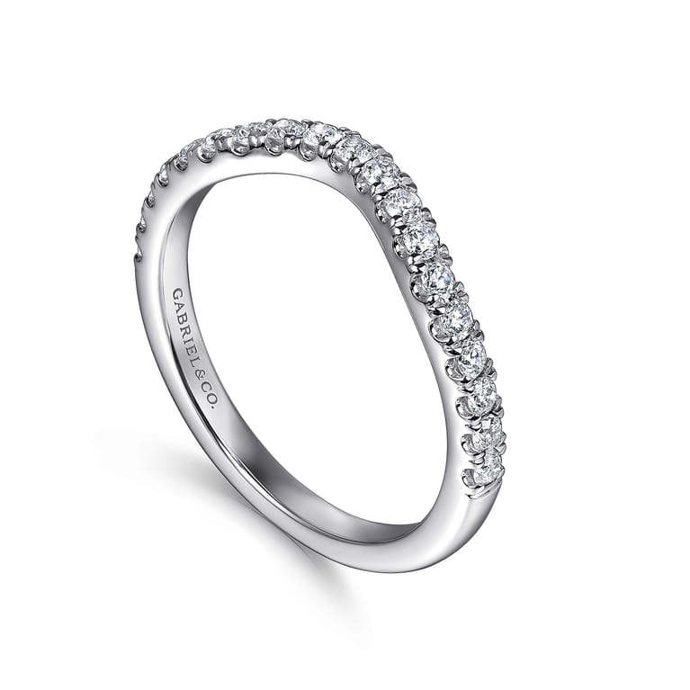 14K White Gold Diamond Wedding Band - 0.32 ct - Shot 3
