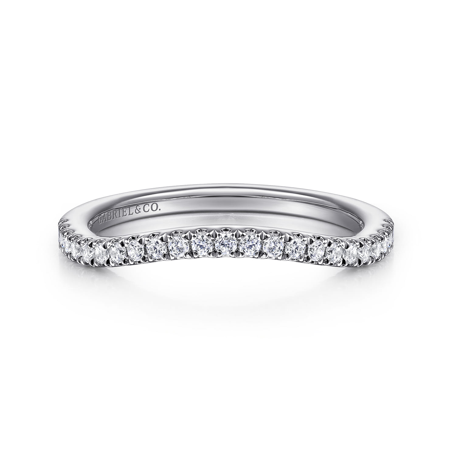 14K White Gold Diamond Wedding Band - 0.16 ct - Shot 1