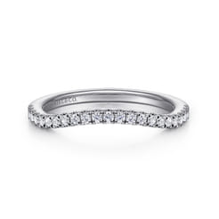 14K White Gold Diamond Wedding Band