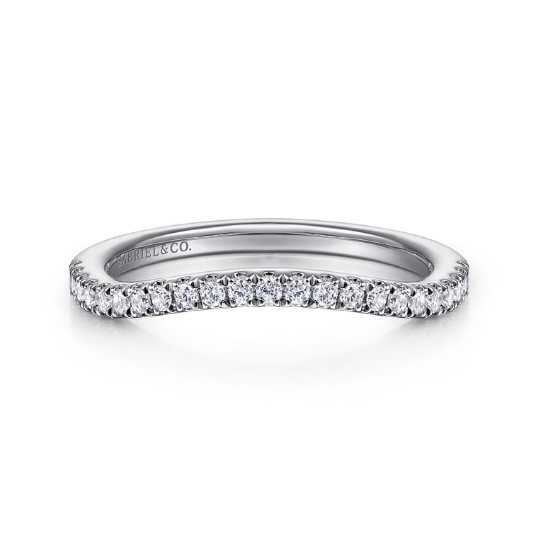 14K White Gold Diamond Wedding Band - 0.16 ct - Shot 1