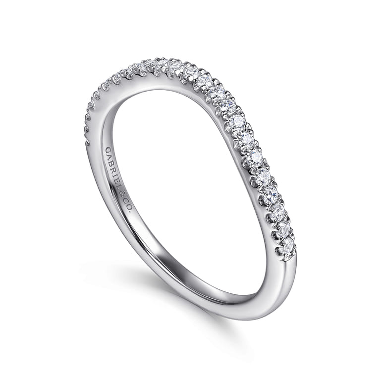 14K White Gold Diamond Wedding Band - 0.16 ct - Shot 3