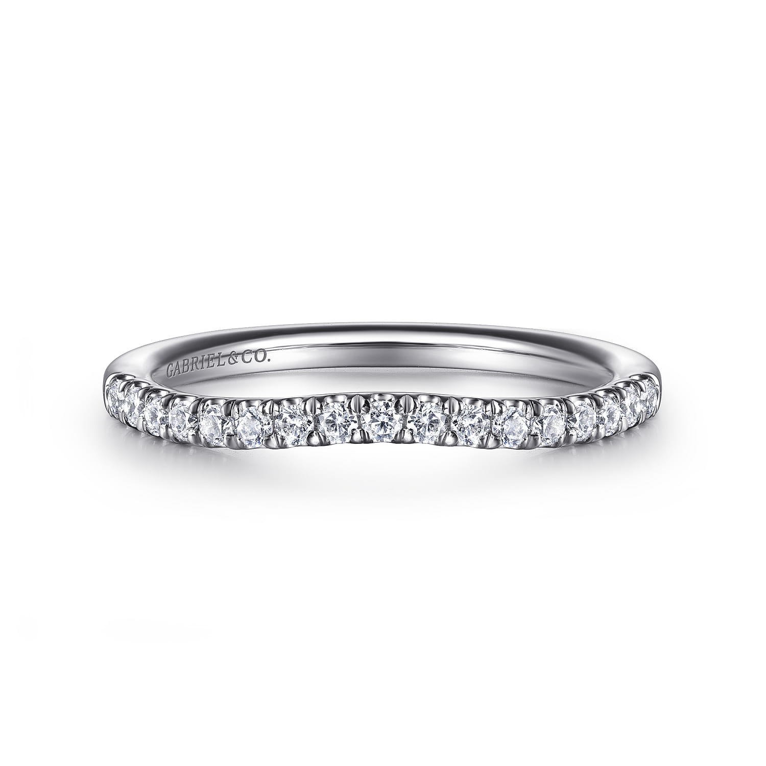14K White Gold Diamond Wedding Band - 0.2 ct - Shot 1