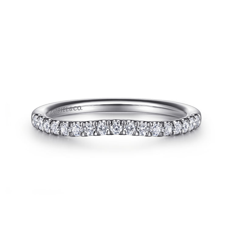14K White Gold Diamond Wedding Band - 0.2 ct - Shot 1