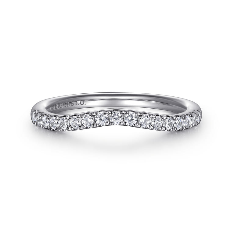14K White Gold Diamond Wedding Band - 0.2 ct - Shot 1