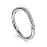 14K White Gold Diamond Wedding Band - 0.2 ct