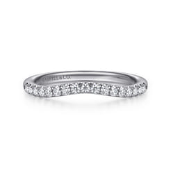 14K White Gold Diamond Wedding Band