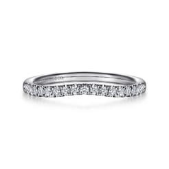 14K White Gold Diamond Wedding Band