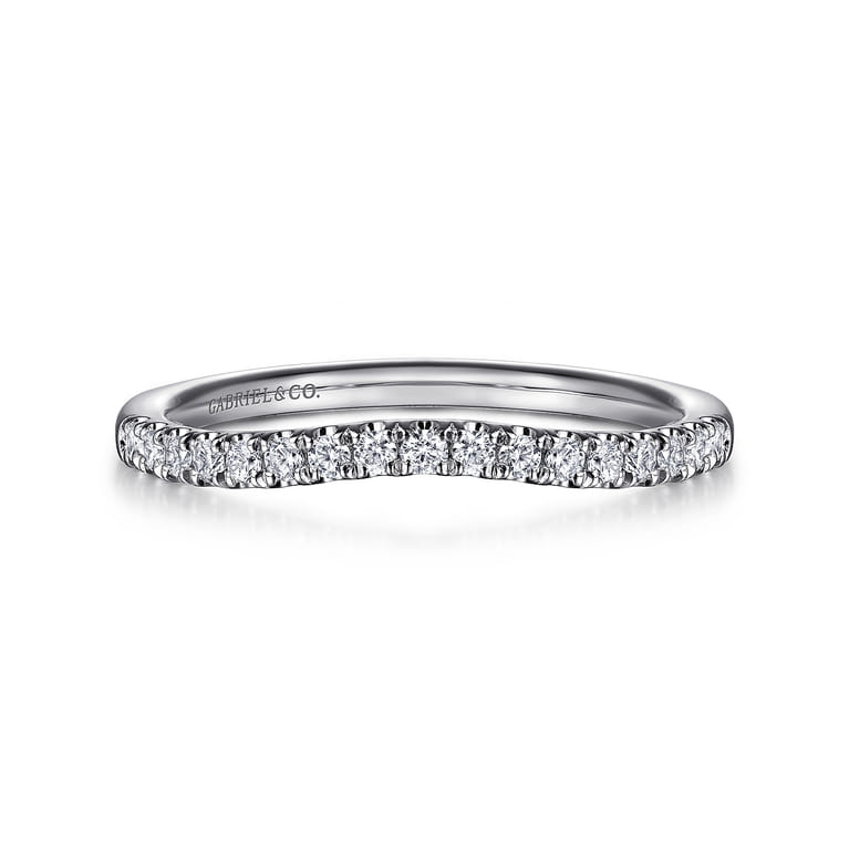 14K White Gold Diamond Wedding Band - 0.21 ct - Shot 1