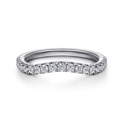 14K White Gold Diamond Wedding Band