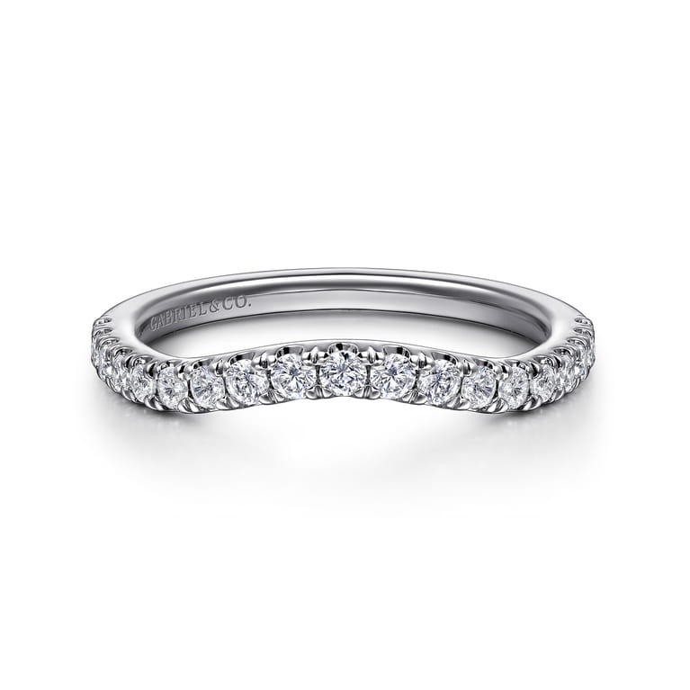 14K White Gold Diamond Wedding Band - 0.3 ct - Shot 1