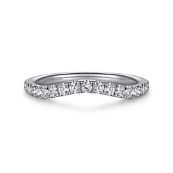 14K White Gold Diamond Wedding Band