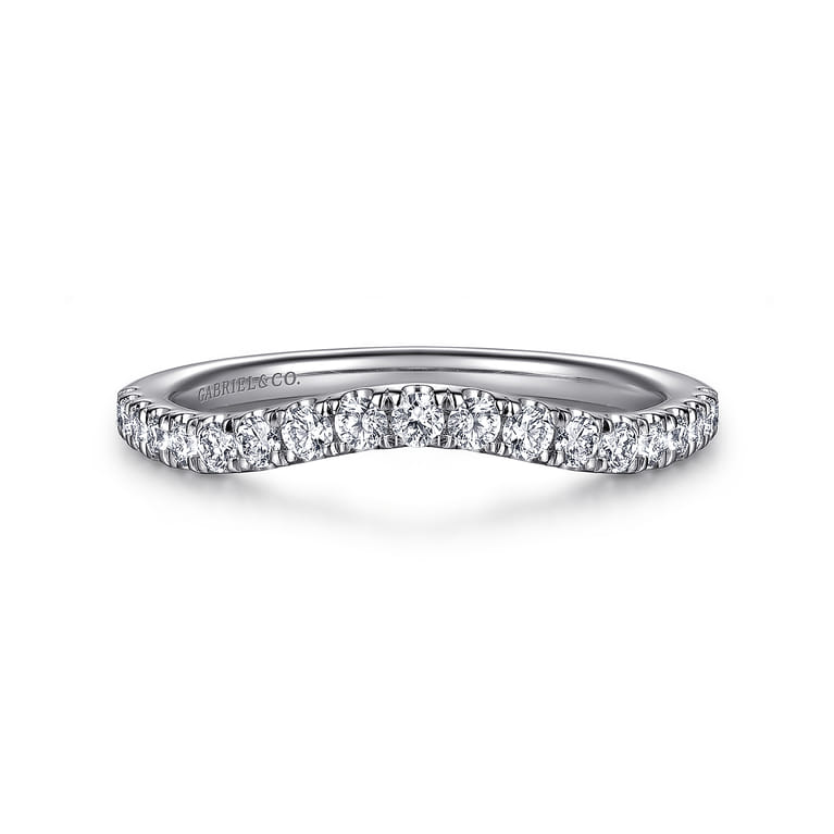 14K White Gold Diamond Wedding Band - 0.3 ct - Shot 1