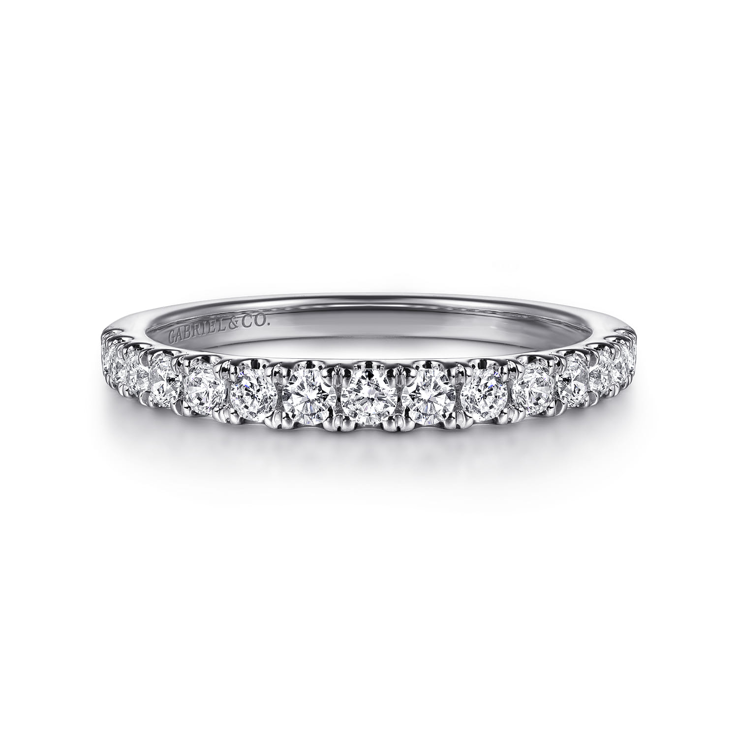 14K White Gold Diamond Wedding Band - 0.5 ct - Shot 1