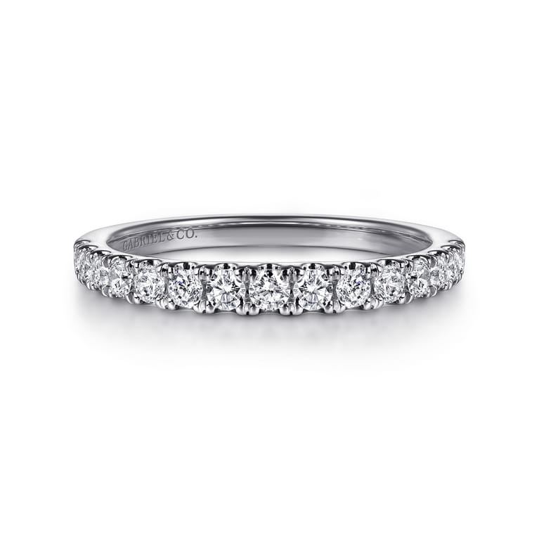 14K White Gold Diamond Wedding Band - 0.5 ct - Shot 1